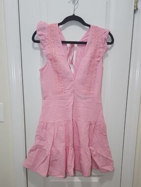 Pink Ruffle Tiered Mini Dress